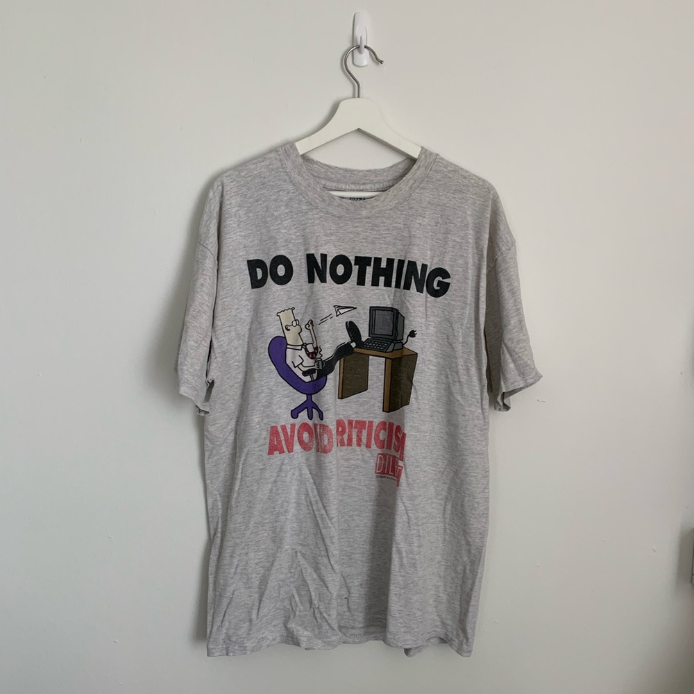 Vintage 90s Dilbert Do Nothing tee